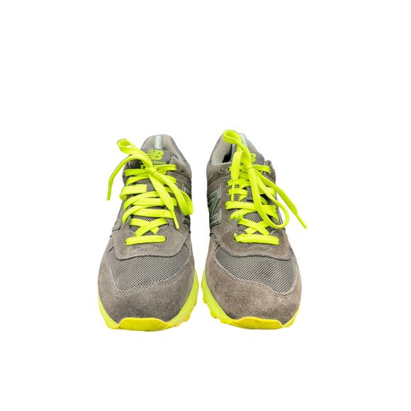 ? New Balance 574 Gray & Neon Yellow Sneakers Men’s 8 – Retro Streetwear Vibes main image 7